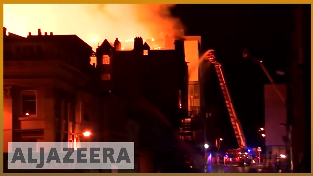 🏴󠁧󠁢󠁳󠁣󠁴󠁿 "مفجع": حريق يلتهم مدرسة غلاسكو للفنون للمرة الثانية | الجزيرة