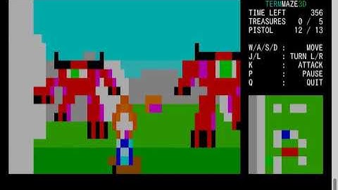 Pseudo-3D first-person shooter written in AWK