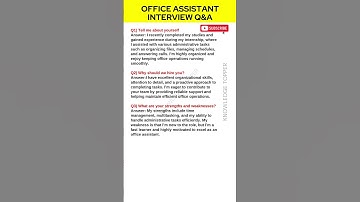 Office Assistant Interview Questions and Answers | Office Assistant Job Interview Questions