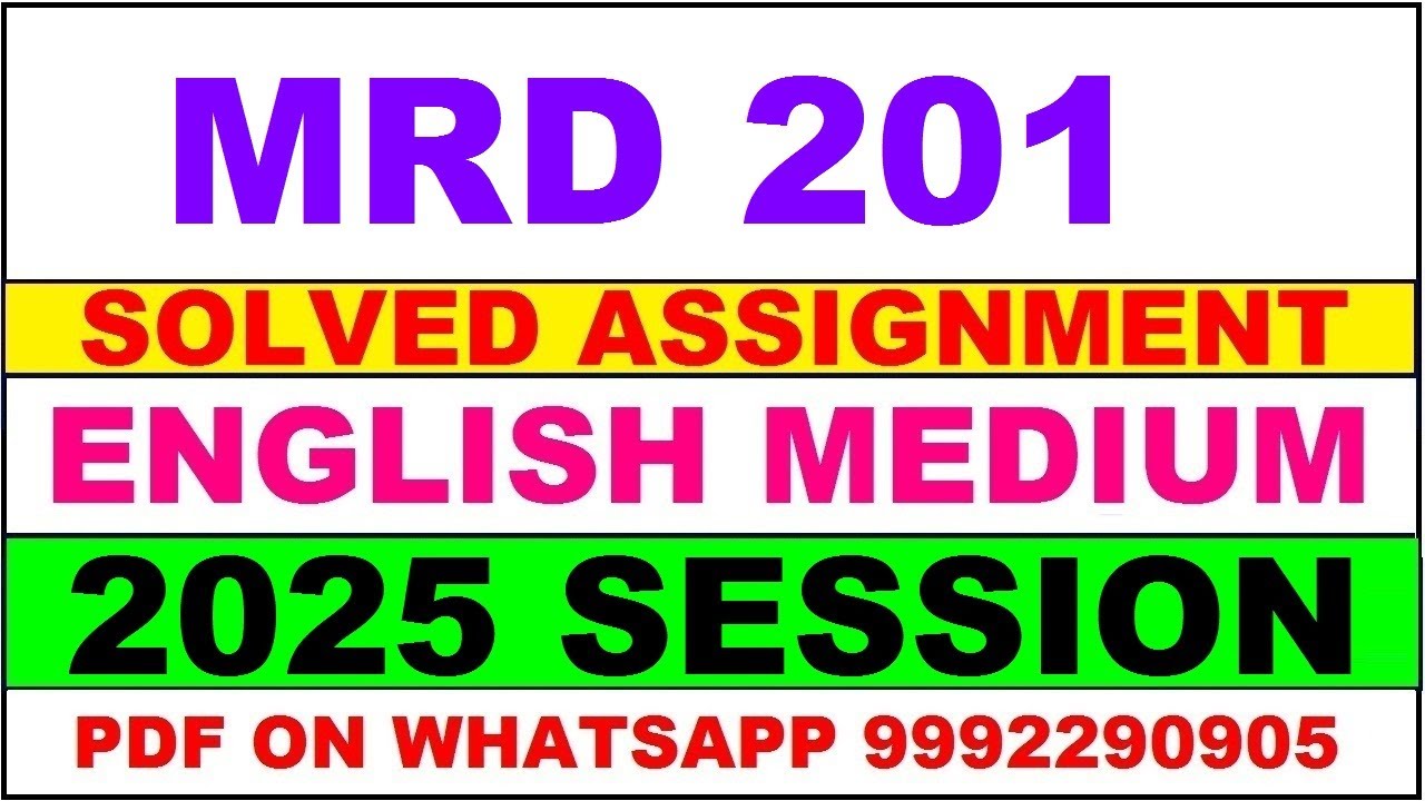 mrd 201 solved assignment 2025 | mrd 201 solved assignment in english 2025 | mrd 201 2024-25