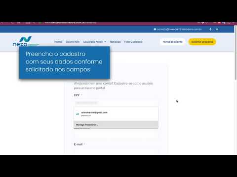 Criar Cadastro no Portal do Cliente - Nexo Administradora