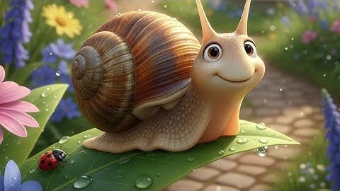 Snails move slowly crawling on the leaves