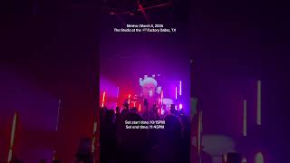 Nimino concert set times and end time at the studio at the 💣 factory in Dallas, Texas