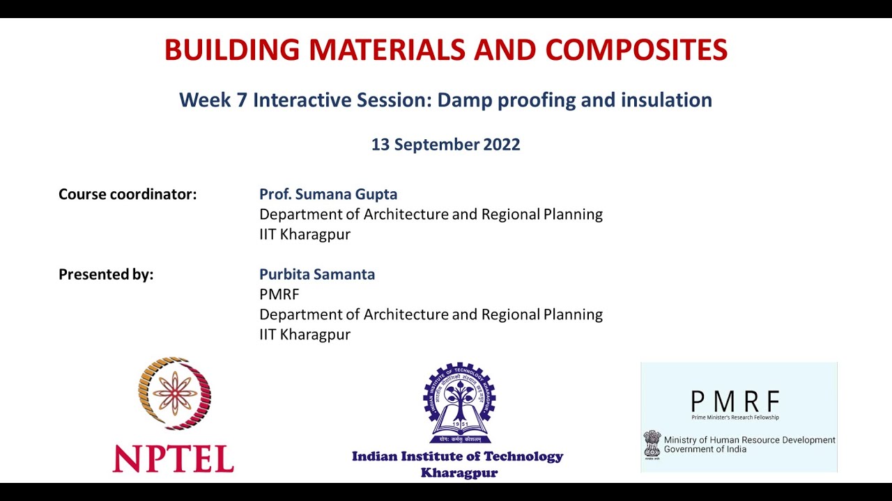 NPTEL Interactive session | Building Materials and Composites - Week 7 ...