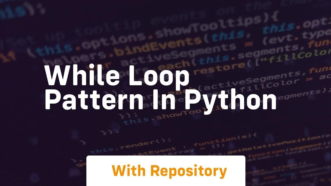 while loop pattern in python - YouTube