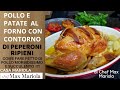 POLLO AL FORNO CON IL CONTORNO DI PEPERONI RIPIENI #ricetta #facile da #CasaMariola