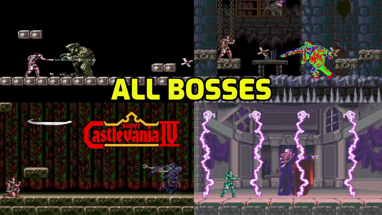 Super Castlevania IV (SNES 1991) - All Bosses + Ending