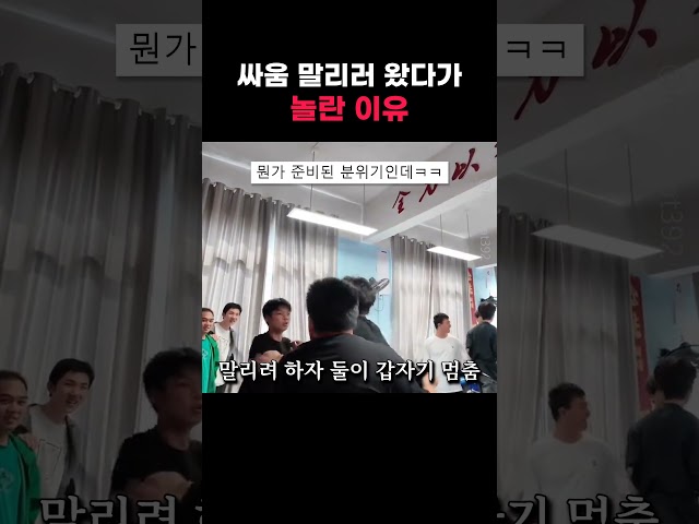 싸움 말리러 왔다가 놀란 이유