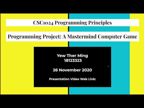 18123323: CSC1024 - Mastermind Presentation