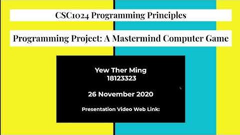 18123323: CSC1024 - Mastermind Presentation