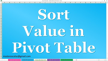 How to Sort Value Top to Bottom & Smallest to Largest in Pivot Table in MS Excel 2016