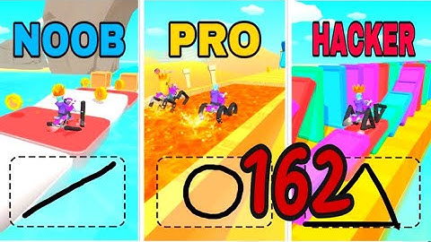 NOOB vs PRO vs HACKER in Scribble Rider ❤️ All Levels Gameplay, NEW Games iOS, Android
