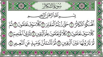 سورة التكاثر تلاوة مجودة