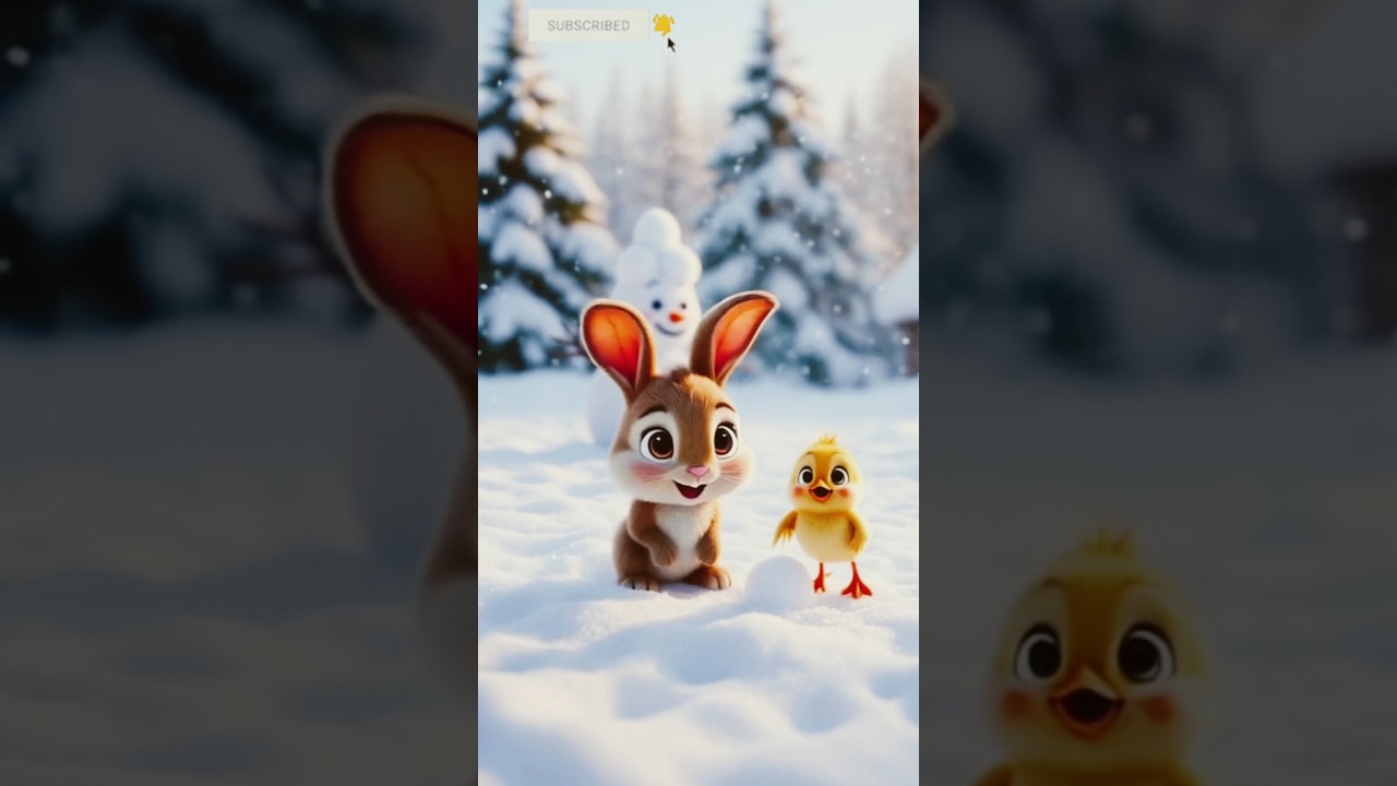 cute animal Tales Friends Adventure Cute 3D Bunny & Chick Winter Short🐥🐰 #animal #friends #cute