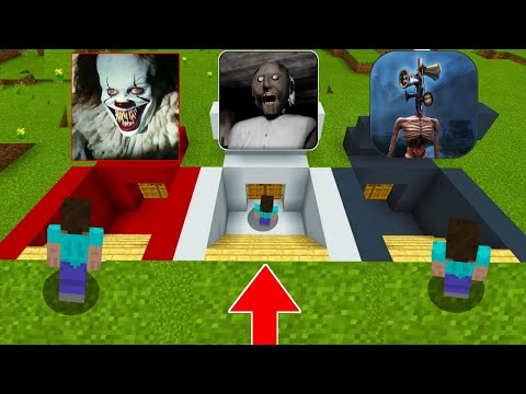Minecraft :DON&rsquo;T ENTER WRONG HOUSE 😱 SIREN HEAD,GRANNY, PENNYWISE