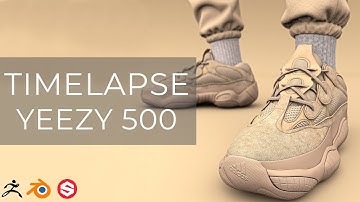 Sneakers Adidas Yeezy 500 - Modeling timelapse | Blender | Zbrush | Substance painter