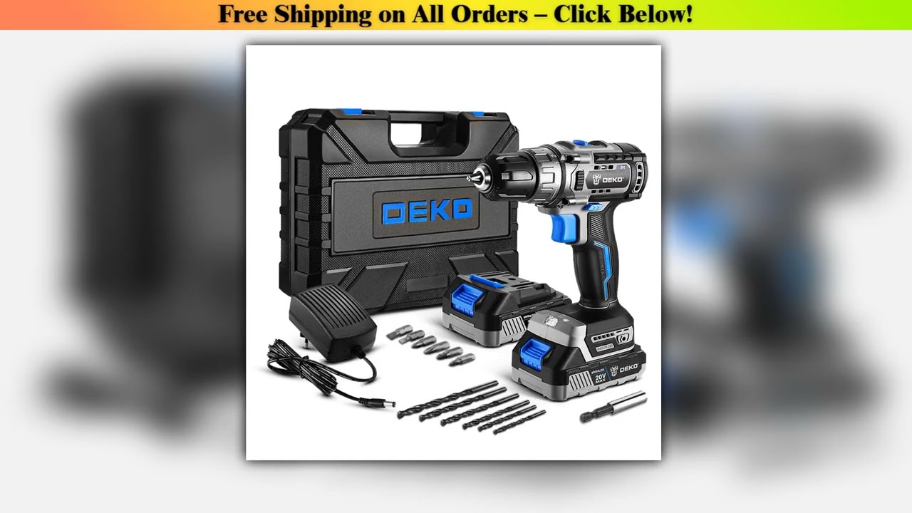 DEKO 20V Brushless Cordless Drill Combo Kit Mini Electric Screwdriver 2 Speed Power Tools for