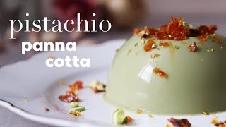 Pistachio Panna Cotta with EASY fool-proof unmolding trick!!! (no cream, no gelatin, vegan, gf)