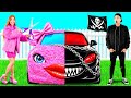 ピンクの車と黒い車のチャレンジ | クールないたずらとトリック KiKi Challenge