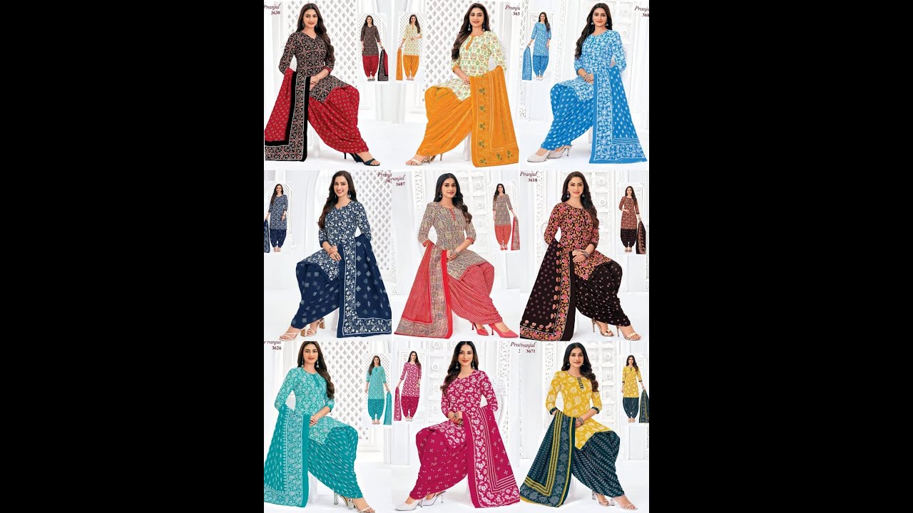 Pranjul Readymade Vol-36 Patiyala Suits // Pranjul Pure Cotton Kurti Pant Dupatta Collections