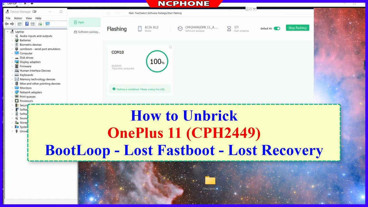 How to Unbrick OnePlus 11 5G GLOBAL (CPH2449) Stuck BootLoop - Lost Fastboot - Lost Recovery