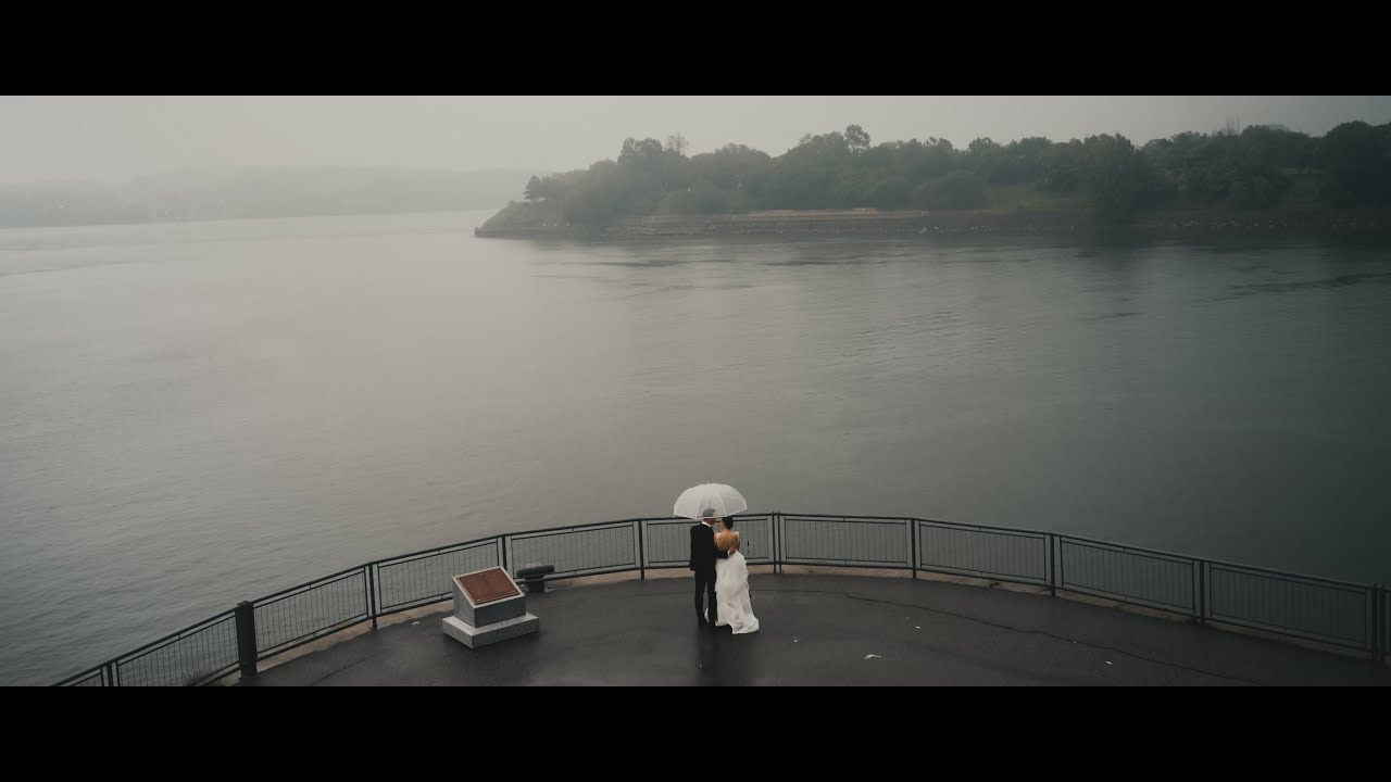 The most dramatic skies on a wedding day. Old Montreal - Melissa and Charles