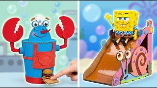 Amazing Cardboard SpongeBob Builds! Creative and Easy Craft Ideas!