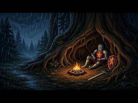 Shelter Under the Ancient Roots in Heavy Rain – Medieval Fantasy Ambience for Sleep & Study