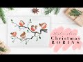 Watercolour Christmas Robins