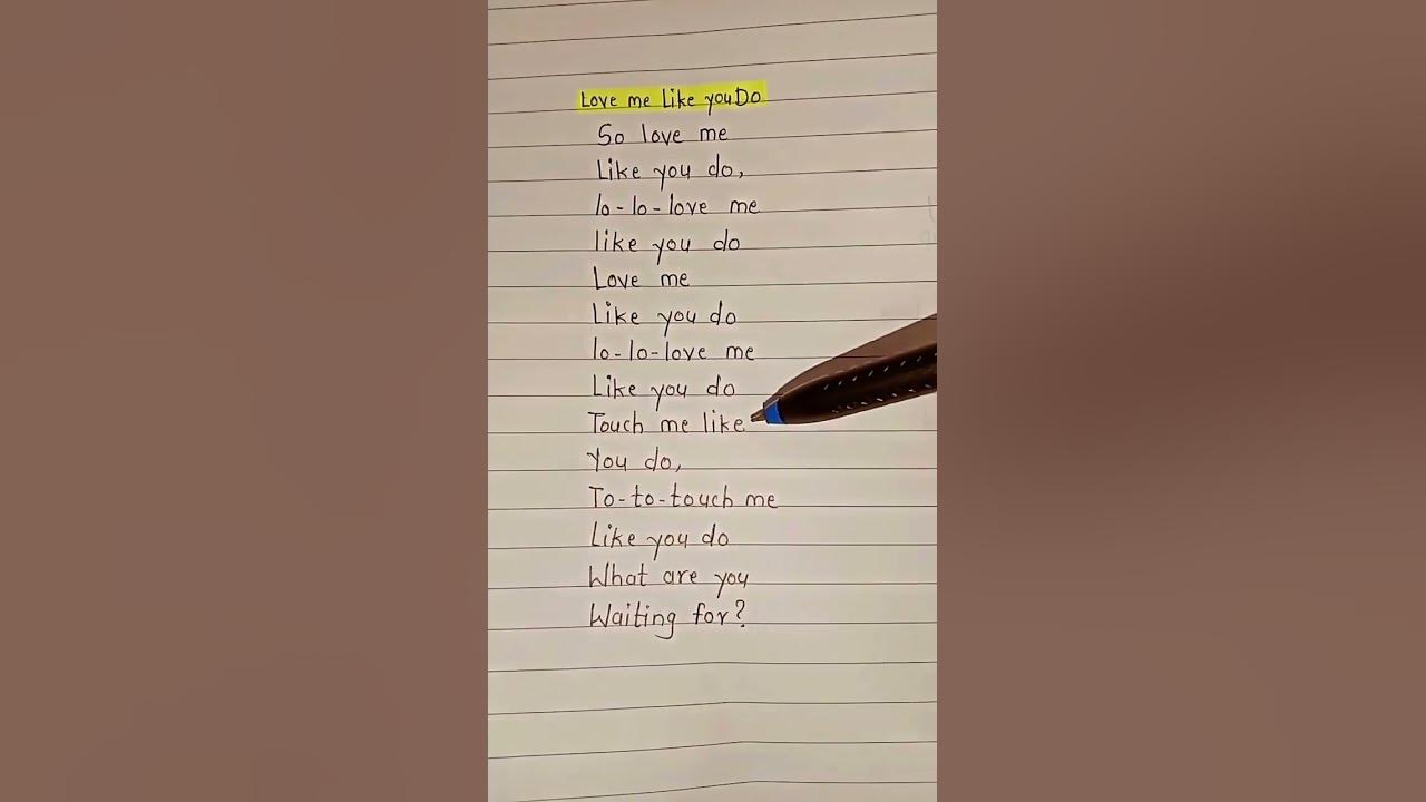 Love me like you do ~ song by ~ Ellie Goulding 🌼 #songlyrics