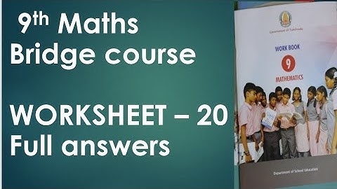 Bridge course maths worksheet 20 class 9 full answers hiba maths