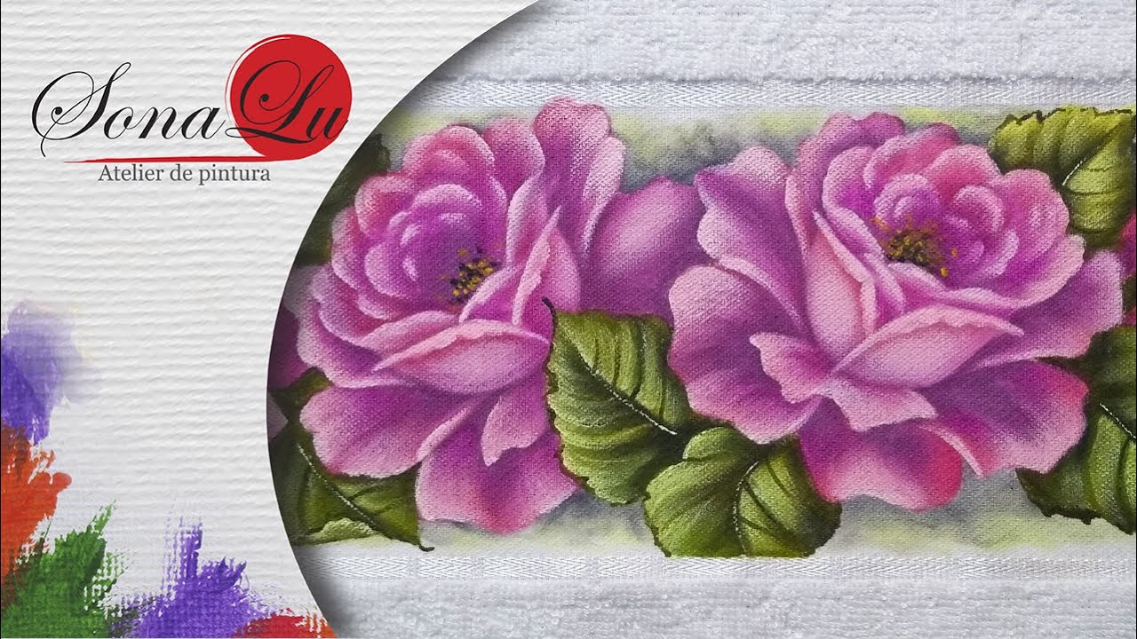 Aula 541 - Rosas cor de rosa em Toalha de Banho