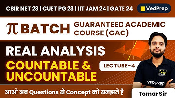 Real Analysis Countable & Uncountable L4| CSIR NET | CUET PG | IIT JAM | GATE |VedPrep Maths Academy