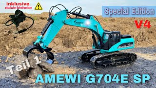Amewi full metal excavator G704E SE gasoline | SPECIAL EDITION | with electronic quick coupler