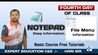 Notepad Full Information || Notepad Hindi Tutorial Video || Notepad File Menu Information || Video