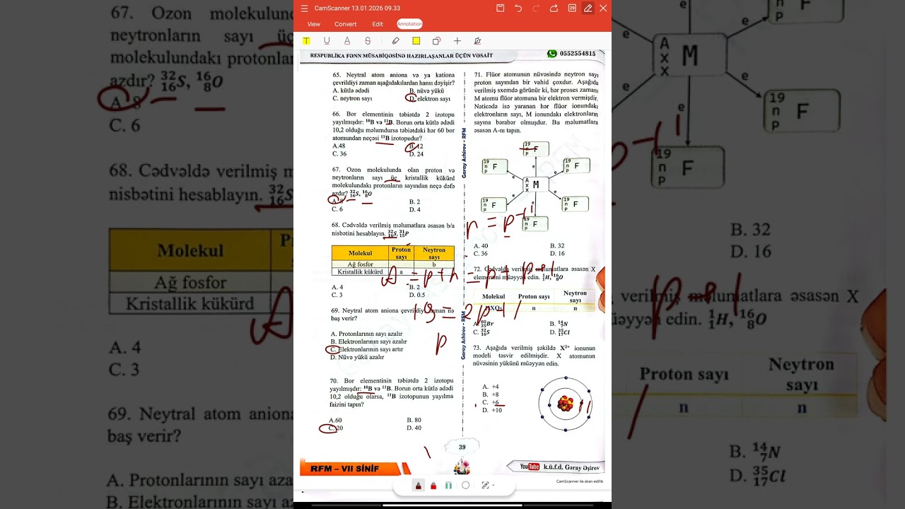 2026 Kimya RFM hazırlıq.Gəray Əşirov Rfm Test .Atomun quruluşu (65-95)#keşfetbeniöneçıkar #keşfet