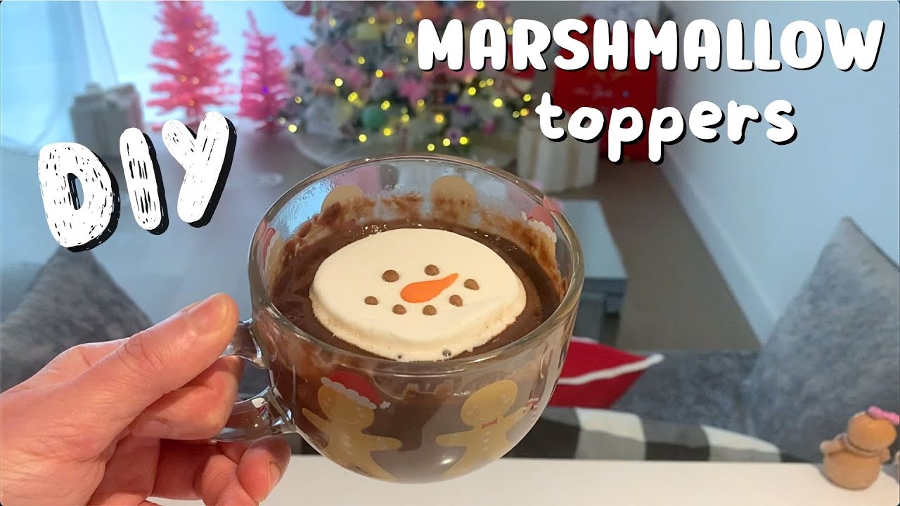 ☃️ DIY Christmas Marshmallow Toppers, Hot Chocolate Snowman Toppers, Cute  Christmas Food ☃️ 