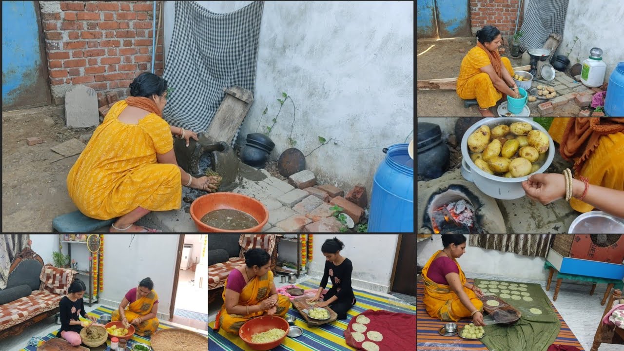 🌄 सुबह जल्दी उठकर कर माँ बेटी ने की इसे बनने की तैयारी||आलू के कुरकुरे पापड||