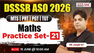 DSSSB ASO 2026 | Maths All Topics Revision | ASO Most Important Questions by RK Sir