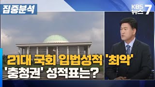 21대 국회 입법성적 '최악'...'충청권' 성적표는? / KBS 뉴스7 대전 세종 충남 [집중분석] - 05월 28일 (화)