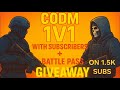1v1 with subs &amp; BP giveaway at 1.5k | CODM Live #shorts #codm #codmobile #callofdutymobile