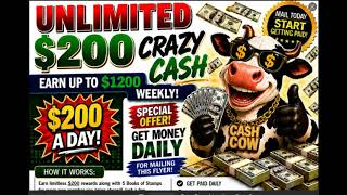 💰 UNLIMITED CRAZY CASH $200 Flyer Program! 📬 Make Money Mailing Flyers and Postcards from Home