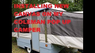 Installing a new canvas on my pop up