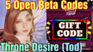 Throne  Desire (Tod) 5 Early Open Beta generous Gift Code.