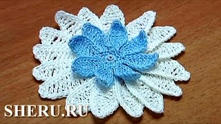 Crochet Long Petal Flower Урок 11 Вязание крючком Цветок с острыми лепестками(Все уроки и схемы на нашем сайте http://sheru.ru Научимся вязать объемный цветок с острыми лепестками. Количество..., 2013-05-10T11:19:22.000Z)