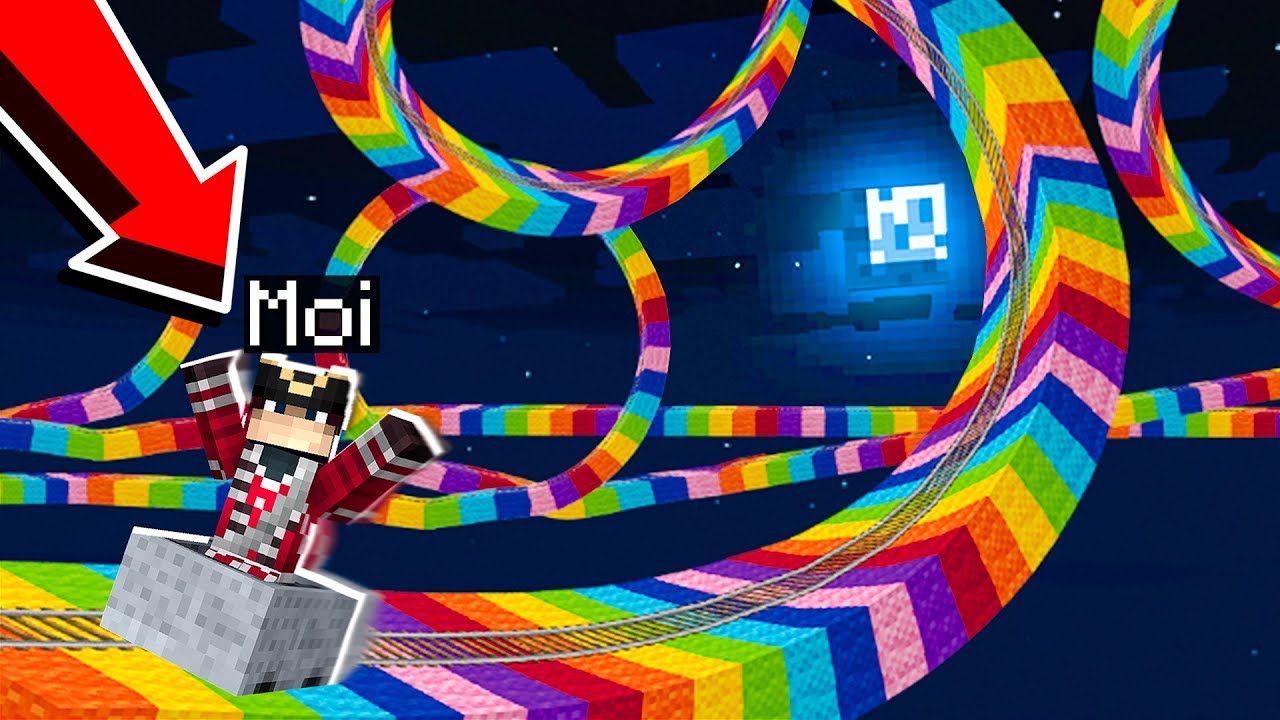 LA PLUS GRANDE ROUTE ARC EN CIEL DE MINECRAFT ! - YouTube