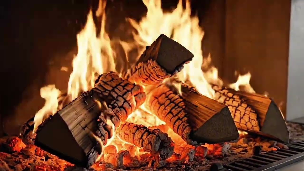 Lareira com Som de Fogo Crepitante 🔥 Cozy Fireplace Sounds (4K / No Music)