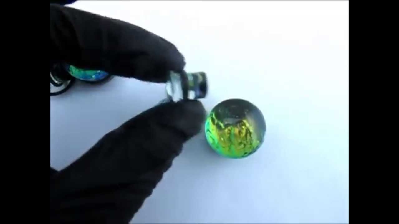 Green Dichroic Glass Plugs 2G - 1 Inch | UrbanBodyJewelry.com