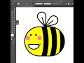 How to draw a bee in Adobe Illustrator  #школаиллюстрации #adobeillustrator