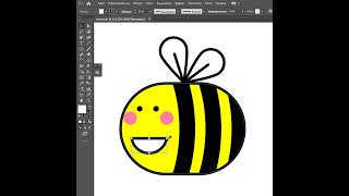 How to draw a bee in Adobe Illustrator  #школаиллюстрации #adobeillustrator